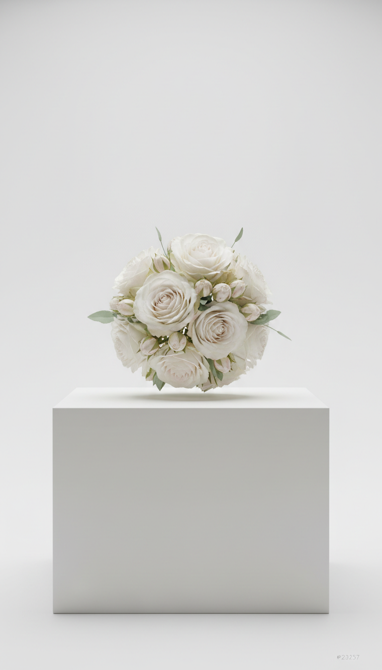 Minimalist White Rose Arrangement
